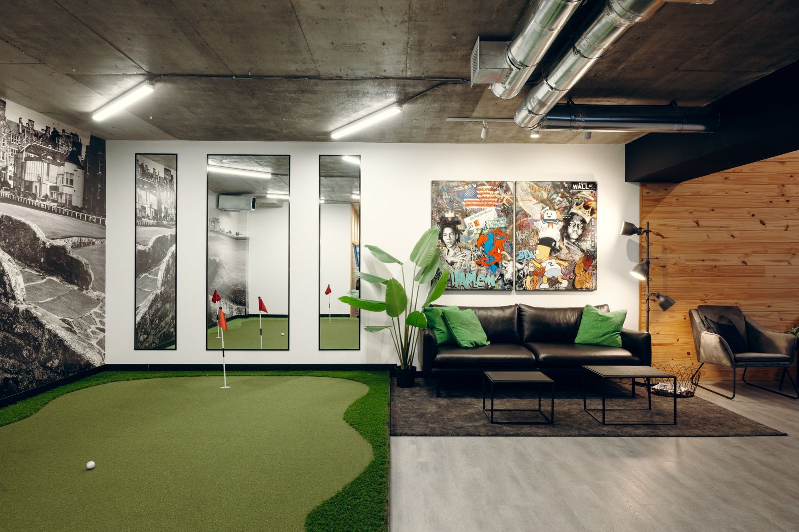 Le lounge et le vert de putting