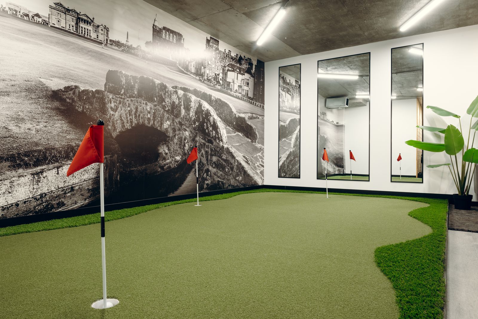 Le vert de putting et sa murale